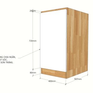 MTBD001- Module tủ bếp dưới hệ hở 2 tầng (40x60x820cm)