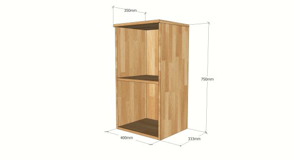 TBT002 - Module tủ bếp trên hệ hở 2 tầng (40x35x75cm)