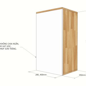 TBT005 - Module tủ bếp trên hệ 1 cửa mở (40x35x75cm)