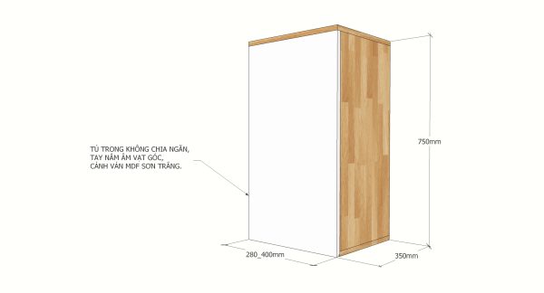 TBT005 - Module tủ bếp trên hệ 1 cửa mở (40x35x75cm)