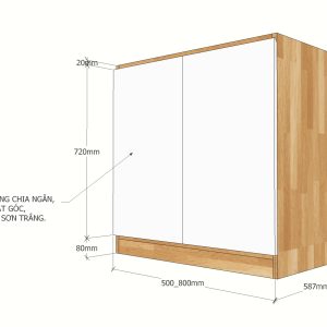 MTBD003- Module tủ bếp dưới hệ 2 cửa mở (60x60x82cm)