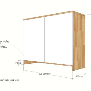 TBT008 - Module tủ bếp trên hệ 2 cửa mở cho máy hút mùi (80x35x75cm)