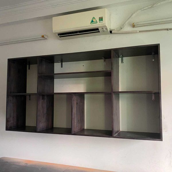 Kệ sách treo tường 200x40x100cm gỗ cao su KS68238