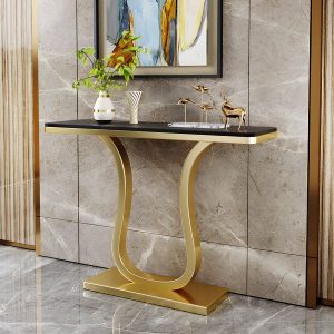 Bàn console 120x30x85cm mặt đá ceramic chân sắt CST089