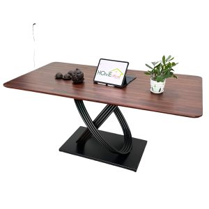 Bàn ăn gỗ tràm chân sắt sơn tĩnh điện BA68113