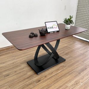 Bàn ăn gỗ tràm chân sắt sơn tĩnh điện BA68113