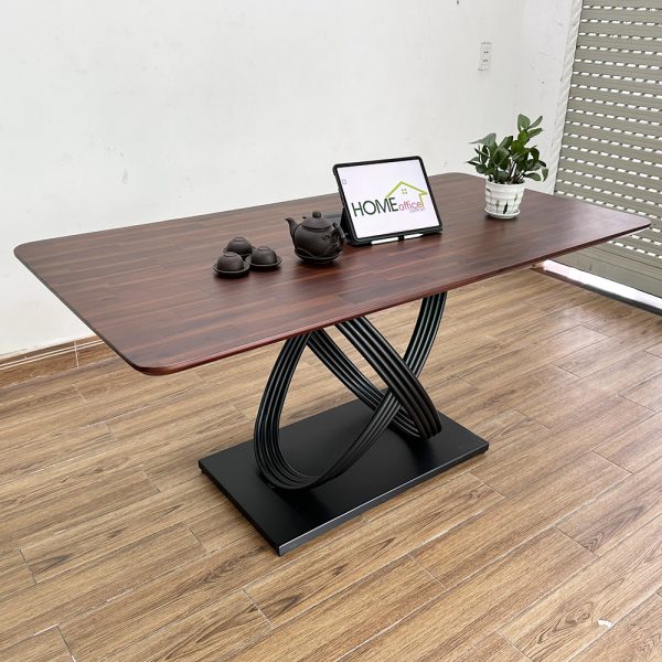 Bàn ăn gỗ tràm chân sắt sơn tĩnh điện BA68113