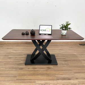 Bàn ăn gỗ tràm chân sắt sơn tĩnh điện BA68113