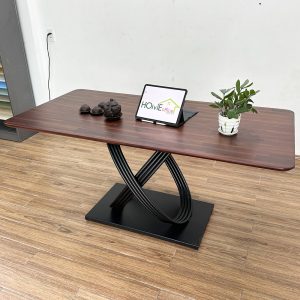 Bàn ăn gỗ tràm chân sắt sơn tĩnh điện BA68113