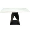 Bàn ăn chữ nhật 140x80cm mặt đá cao cấp chân sắt BA68038