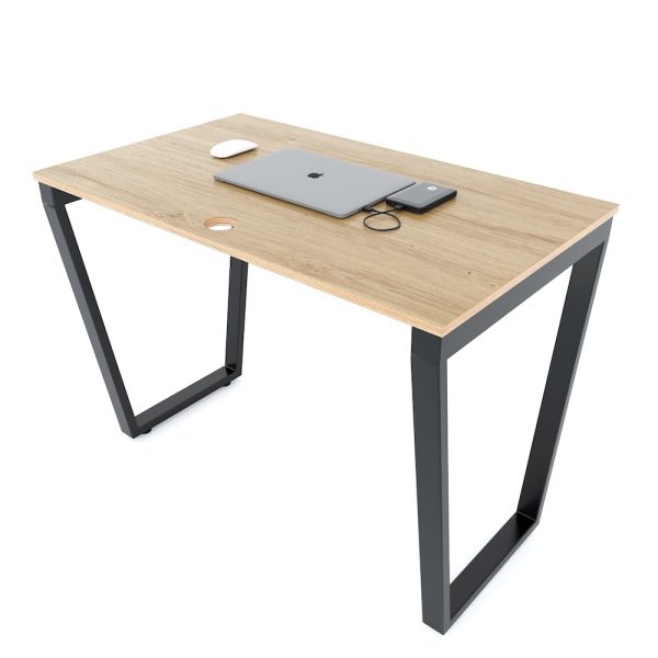 Bàn làm việc 100x60cm gỗ Plywood phủ melamin chân sắt Trapeze HBTC028