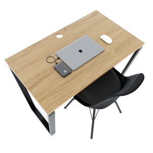 Bàn làm việc 100x50cm gỗ Plywood phủ melamin chân sắt Trapeze HBTC026