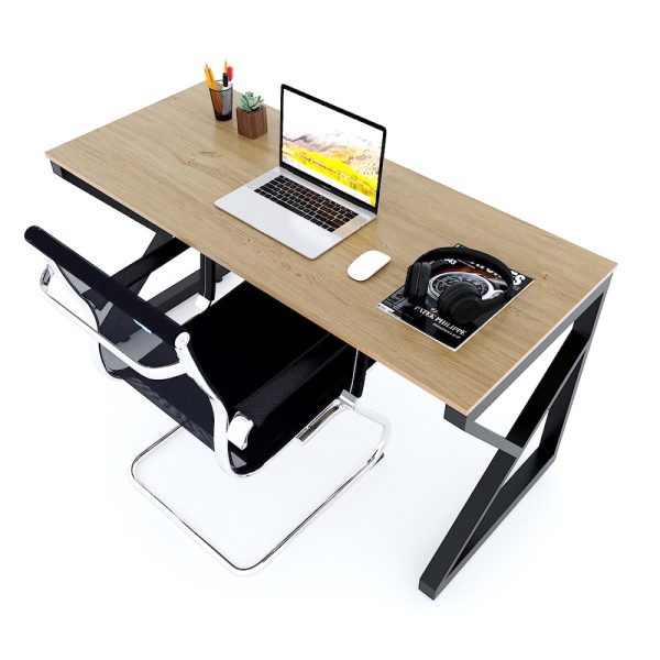Bàn làm việc 140x60cm gỗ Plywood melamin vân sồi chân sắt hệ Kconcept HBKC029