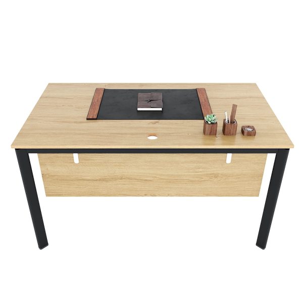 Bàn làm việc 140x80cm gỗ Plywood phủ melamin chân sắt Oval HBOV036