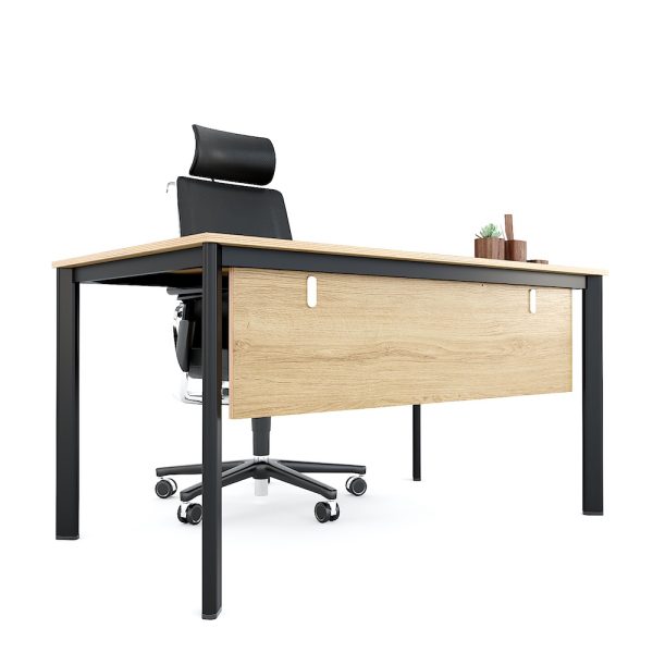 Bàn làm việc 140x80cm gỗ Plywood phủ melamin chân sắt Oval HBOV036