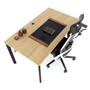 Bàn làm việc 140x80cm gỗ Plywood phủ melamin chân sắt Oval HBOV036