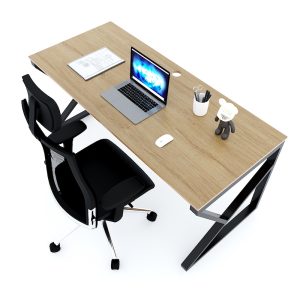 Bàn làm việc 160x70cm gỗ Plywood melamin vân sồi chân sắt hệ Kconcept HBKC032