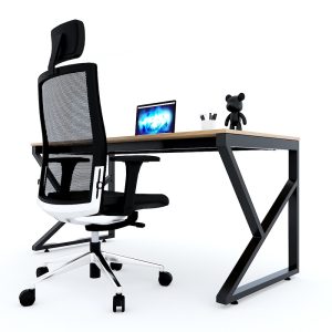 Bàn làm việc 160x70cm gỗ Plywood melamin vân sồi chân sắt hệ Kconcept HBKC032