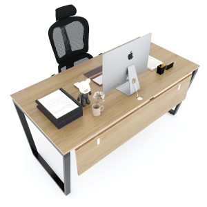 Bàn làm việc 160x80cm gỗ Plywood phủ melamin chân sắt Trapeze HBTC033