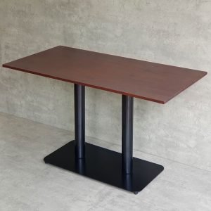 Bàn ăn chữ nhật 140x80cm gỗ cao su chân sắt đôi BA68160