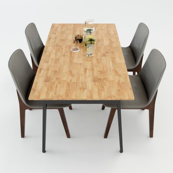 Bàn ăn 140x80cm chân sắt Aton Concept lắp ráp BA68018