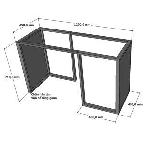 Bàn ăn chân sắt mặt gỗ nhiều màu BA68062