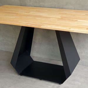 Bàn ăn chữ nhật 160x80cm mặt gỗ cao su chân sắt BA68157