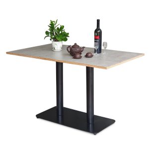 Bàn cafe chữ nhật 120x60cm gỗ plwood phủ melamin chân sắt đôi CFD68183