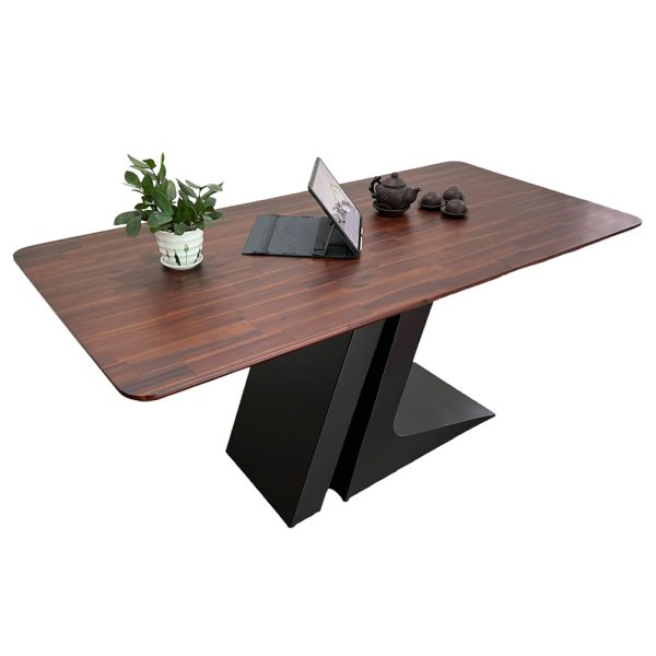 Bàn ăn gỗ tràm chân sắt sơn tĩnh điện BA68107