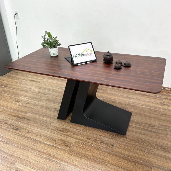 Bàn ăn gỗ tràm chân sắt sơn tĩnh điện BA68107