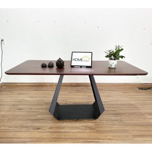 Bàn ăn gỗ tràm chân sắt sơn tĩnh điện BA68110
