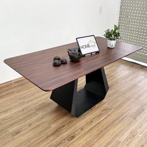 Bàn ăn gỗ tràm chân sắt sơn tĩnh điện BA68110