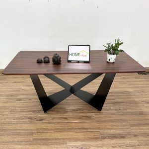 Bàn ăn gỗ tràm chân sắt sơn tĩnh điện BA68112