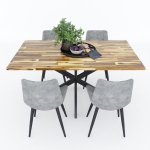Bàn ăn gỗ tràm chân sắt độc đáo BA68065
