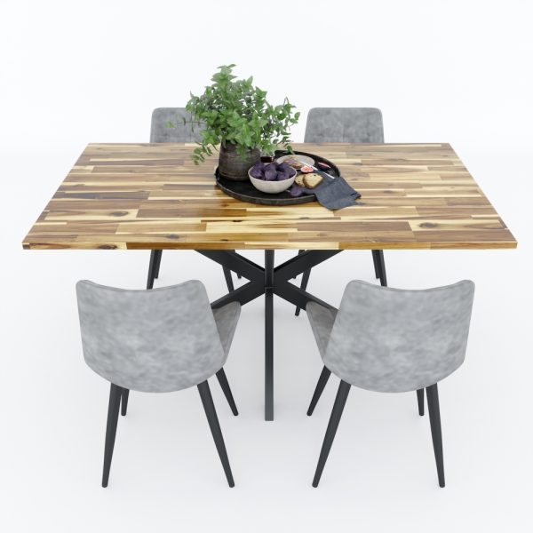Bàn ăn gỗ tràm chân sắt độc đáo BA68065
