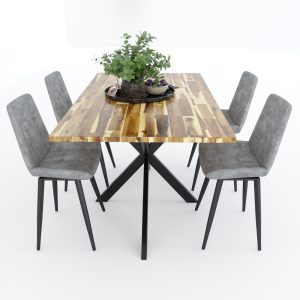 Bàn ăn gỗ tràm chân sắt độc đáo BA68065