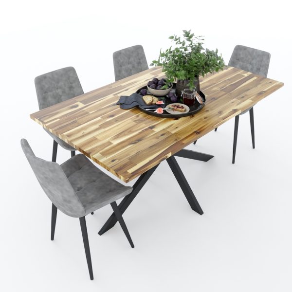 Bàn ăn gỗ tràm chân sắt độc đáo BA68065