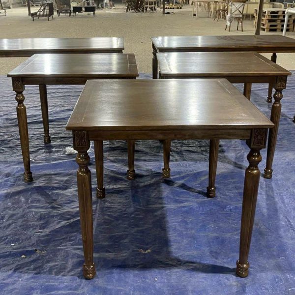 Bàn ăn Louis vuông 80x80cm chân gỗ họa tiết gỗ sồi BA68175