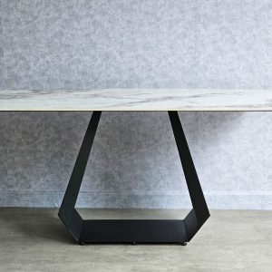 Bàn ăn chữ nhật mặt đá 190x80cm chân sắt BA163