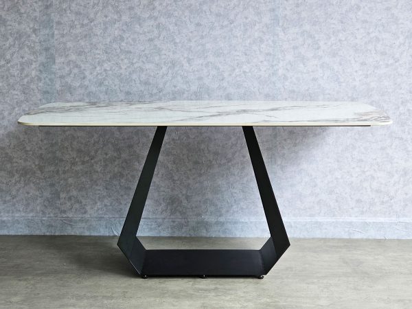 Bàn ăn chữ nhật mặt đá 190x80cm chân sắt BA163