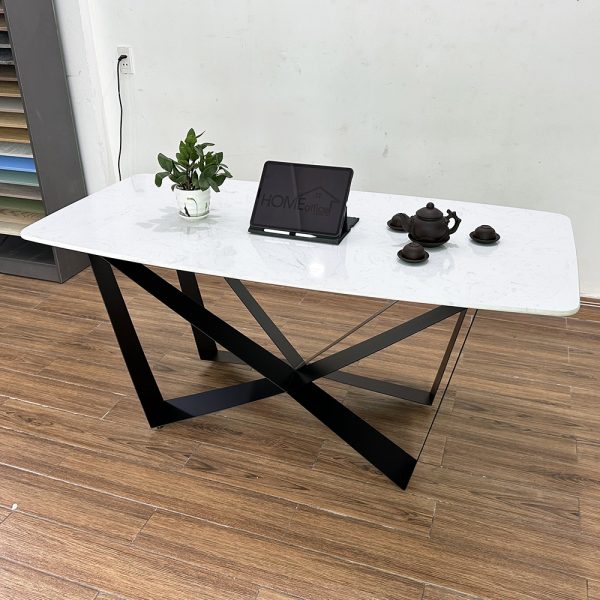 Bàn ăn mặt đá chân sắt sơn tĩnh điện BA68117