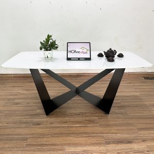 Bàn ăn mặt đá chân sắt sơn tĩnh điện BA68119