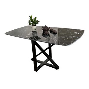 Bàn ăn mặt đá chân sắt sơn tĩnh điện BA68128