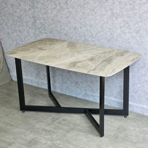 Bàn ăn chữ nhật 140x80cm mặt đá ceramic cao cấp chân sắt BA164