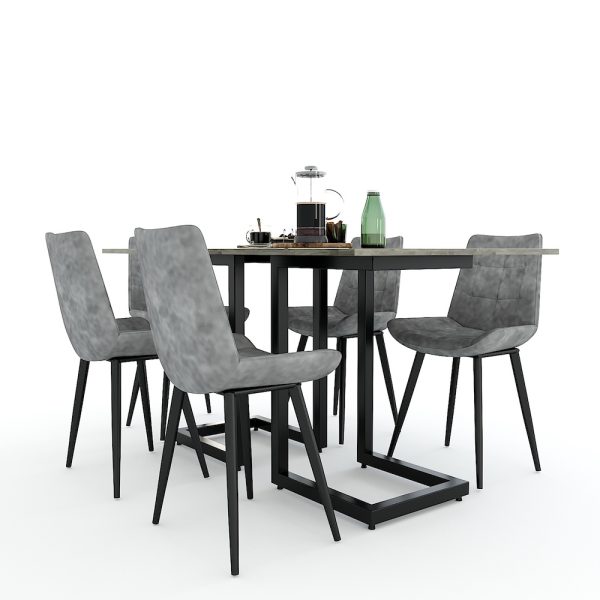 Bàn ăn Racoli chân sắt mặt gỗ nhiều màu BA68050