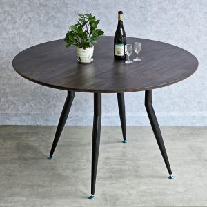 Bàn ăn tròn 120cm gỗ tràm chân sắt vuốt côn BA168