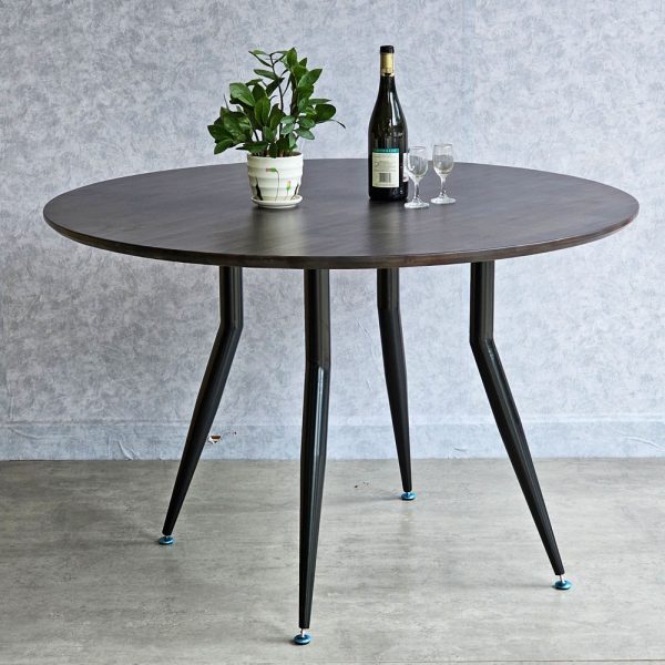 Bàn ăn tròn 120cm gỗ tràm chân sắt vuốt côn BA168