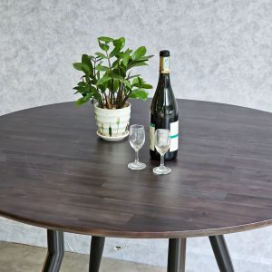 Bàn ăn tròn 120cm gỗ tràm chân sắt vuốt côn BA168