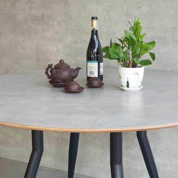 Bàn ăn tròn 120cm gỗ Plywood chân sắt vuốt côn BA158