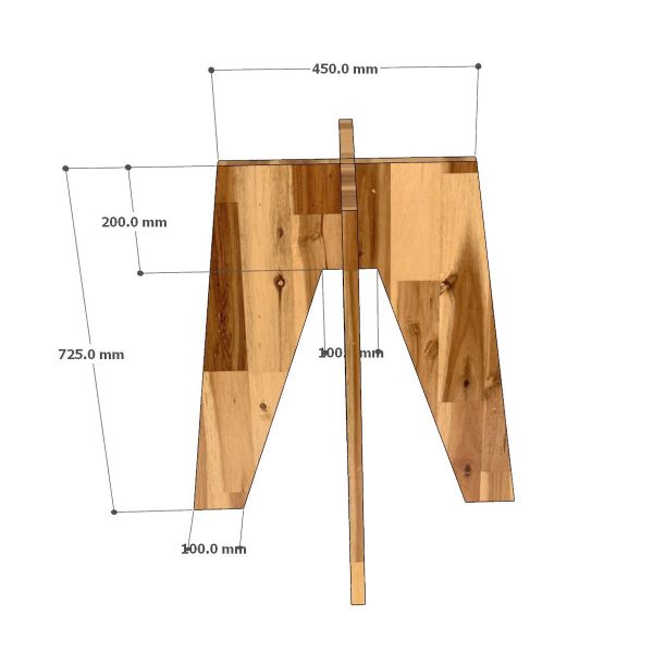 Bàn ăn tròn đk 70cm gỗ tràm chân chữ A BA68196